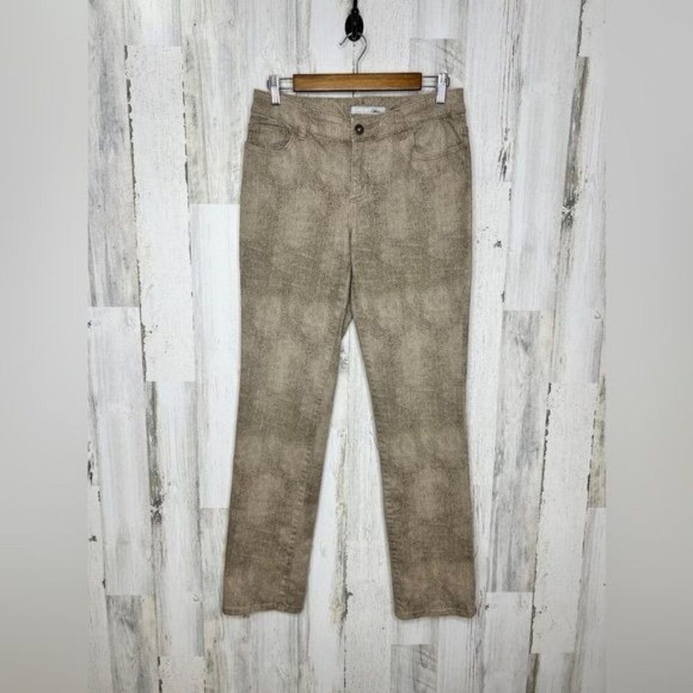 Chico's Women's Snake Print Pants Brown Tan Chico's Size 0 Size 4